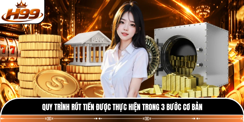 Quy trình rút tiền được thực hiện trong 3 bước cơ bản